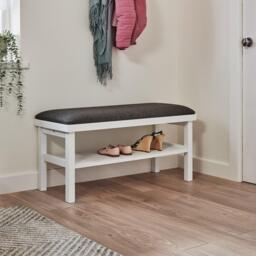Charlie Hallway Bench - White - thumbnail 2