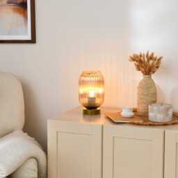 Elland 22.5cm Glass Table Lamp - Champagne & Gold - thumbnail 5