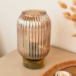 Elland 22.5cm Glass Table Lamp - Champagne & Gold - thumbnail 1