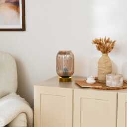 Elland 22.5cm Glass Table Lamp - Champagne & Gold - thumbnail 3