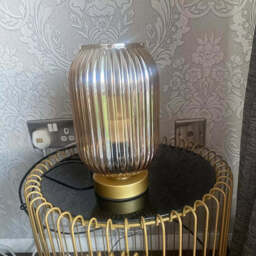 Elland 22.5cm Glass Table Lamp - Champagne & Gold - thumbnail 4