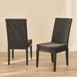 Reid Slate Grey Dining Chairs - Set of 2 - Mindi Wood Legs - thumbnail 2