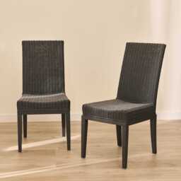 Reid Slate Grey Dining Chairs - Set of 2 - Mindi Wood Legs