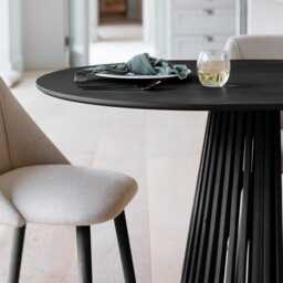 Willow Black Dining Table Set - 6 Seater - Freya Sand Dining Chairs - Black Legs - thumbnail 4