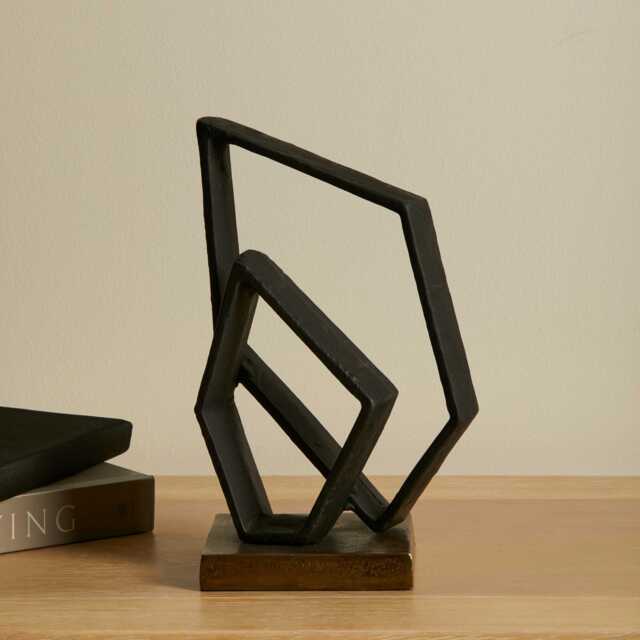 Harbridge Metal Abstract Ornament Black - 22cm - image 1