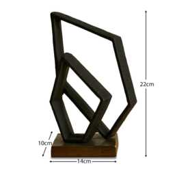 Harbridge Metal Abstract Ornament Black - 22cm - thumbnail 6