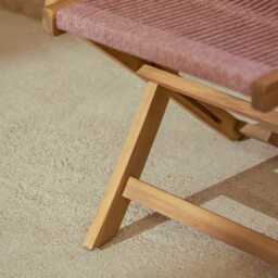 Cove White Acacia Garden Chair - Set of 2 - Mottled Pink Rope - thumbnail 5