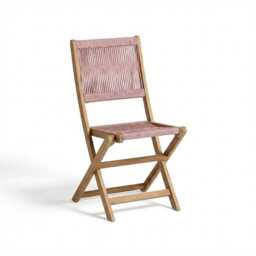 Cove White Acacia Garden Chair - Set of 2 - Mottled Pink Rope - thumbnail 6