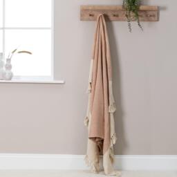 Crofton Cotton Herringbone Throw - Blush Pink - thumbnail 2
