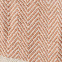 Crofton Cotton Herringbone Throw - Blush Pink - thumbnail 3