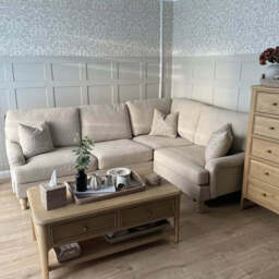 Brea Mink Taupe Right Corner Sofa with Whitewash Oak Legs - thumbnail 3
