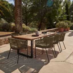 Hali Khaki Green Rope Chair with Cushion - Set of 2 - thumbnail 2