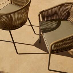 Hali Khaki Green Rope Chair with Cushion - Set of 2 - thumbnail 5