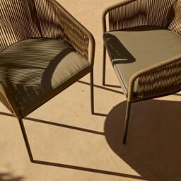 Hali Khaki Green Rope Chair with Cushion - Set of 2 - thumbnail 3