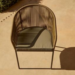 Hali Khaki Green Rope Chair with Cushion - Set of 2 - thumbnail 4