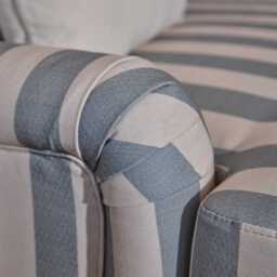 Brea 3 Seater Sofa - Blue Stripe with Whitewash Legs - thumbnail 3