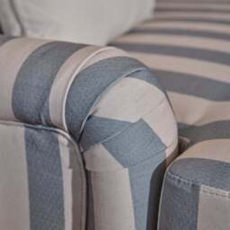 Brea 3 Seater Sofa - Blue Stripe with Whitewash Legs - thumbnail 3