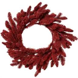 Idala 50cm Flocked Christmas Wreath - Burgundy Red - thumbnail 1