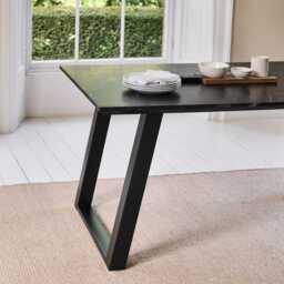 Atlas Black Marble Dining Table - Black Metal Legs - thumbnail 5