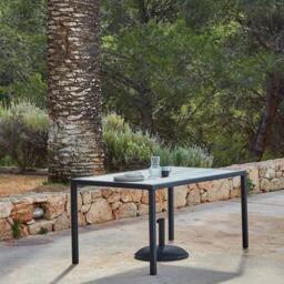 Marston 6 Seater Rattan Garden Dining Set - Black - Polywood Top - thumbnail 4