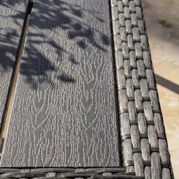 Marston 6 Seater Rattan Garden Dining Set - Black - Polywood Top - thumbnail 6