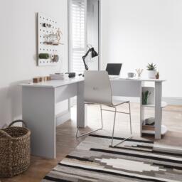Essie Corner Desk - L-Shaped - White - thumbnail 2