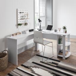 Essie Corner Desk - L-Shaped - White - thumbnail 1