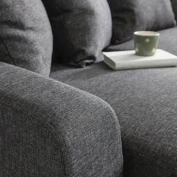 Tracy Corner Sofa - Grey Linen with Black Legs - thumbnail 5