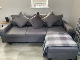 Tracy Corner Sofa - Grey Linen with Black Legs - thumbnail 6