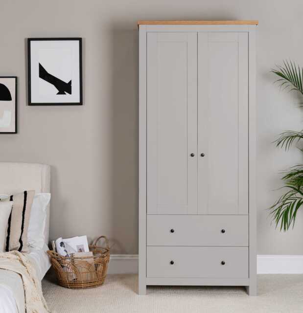 Bampton Double Wardrobe - Stone Grey - image 1