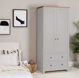 Bampton Double Wardrobe - Stone Grey - thumbnail 2
