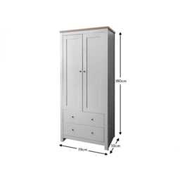 Bampton Double Wardrobe - Stone Grey - thumbnail 6