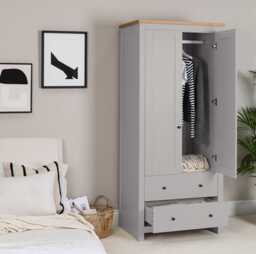 Bampton Double Wardrobe - Stone Grey - thumbnail 5