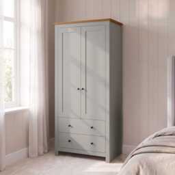 Bampton Double Wardrobe - Stone Grey - thumbnail 2