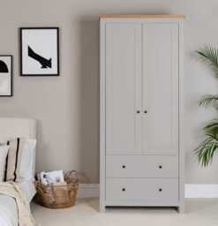 Bampton Double Wardrobe - Stone Grey