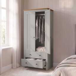 Bampton Double Wardrobe - Stone Grey - thumbnail 3