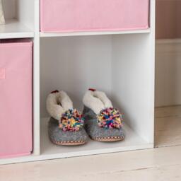 Cara 4 Cube Chalk White Bookcase Wooden Display Unit Shelving Storage Bookshelf Shelves - Pink Basket - thumbnail 4