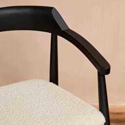 Carter Boucle Dining Armchairs - Set of 2 - Black Oak Legs - thumbnail 3