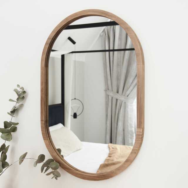 Lowesby 60x40cm Wooden Mirror - Natural - image 1