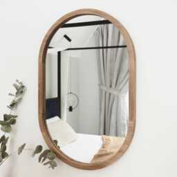 Lowesby 60x40cm Wooden Mirror - Natural