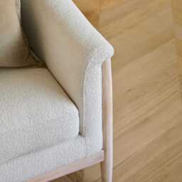 Carter Beige Boucle Occasional Armchair - Whitewash Legs - thumbnail 3