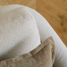 Carter Beige Boucle Occasional Armchair - Whitewash Legs - thumbnail 2