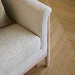 Carter Beige Boucle Occasional Armchair - Whitewash Legs - thumbnail 4