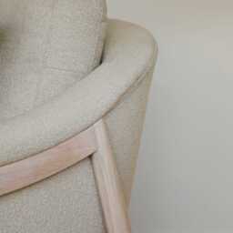 Carter Beige Boucle Occasional Armchair - Whitewash Legs - thumbnail 6
