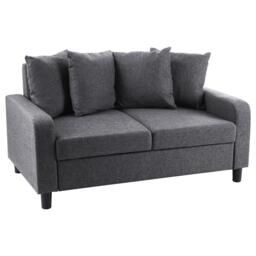Tracy 2 Seater Sofa - Grey Linen with Black Legs - thumbnail 6