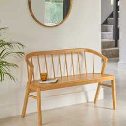 Mabel 3 Seater Bench - Classic Oak - thumbnail 6