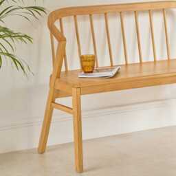Mabel 3 Seater Bench - Classic Oak - thumbnail 5