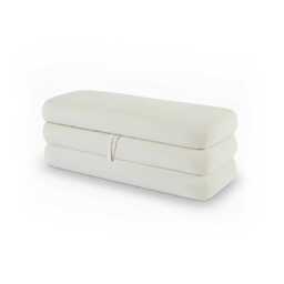 Fleur Large Ottoman Footstool - Ivory - thumbnail 5