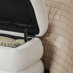 Fleur Large Ottoman Footstool - Ivory - thumbnail 4