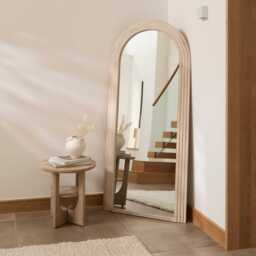 Kubu 180 x 80cm Wooden Arch Mirror - Whitewash - thumbnail 1